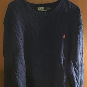Blue cable knit Polo Ralph Lauren sweater